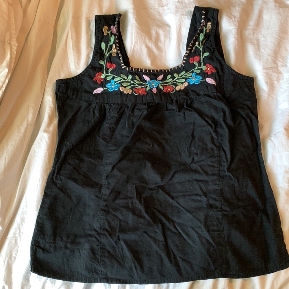 Embroidered Floral Top medium